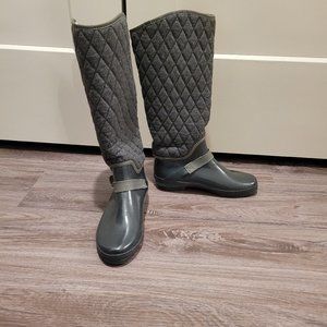 Sperry Top-Sider Quilted Gray Rain Boots - Size 8